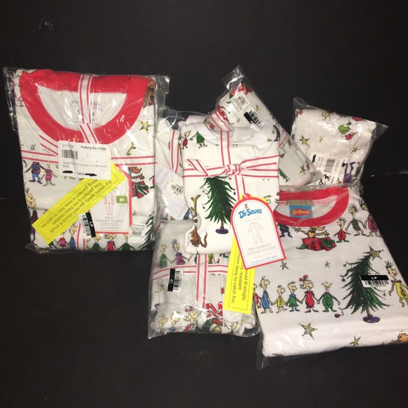 NEW Pottery Barn Holiday The Grinch Organic Cotton Knit Pajamas! FREE Gift wrap - Picture 3 of 10
